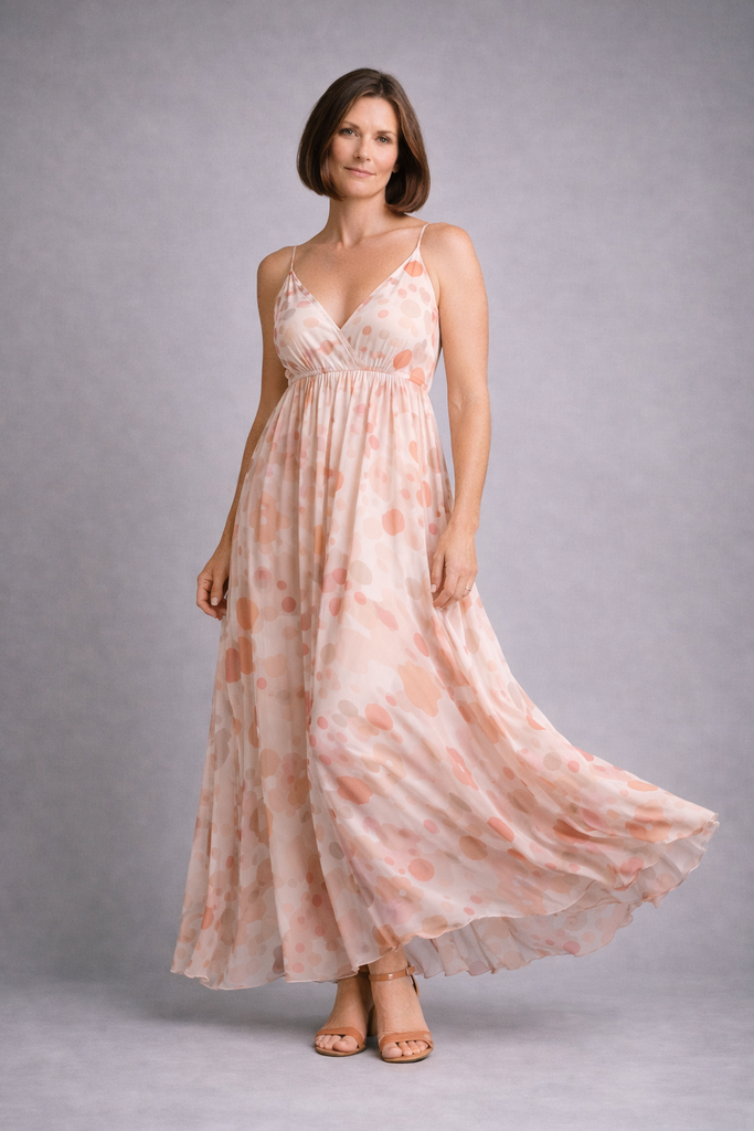 Mila Women's V-Neck Polka Dot Maxi Dress  Mary Anderson