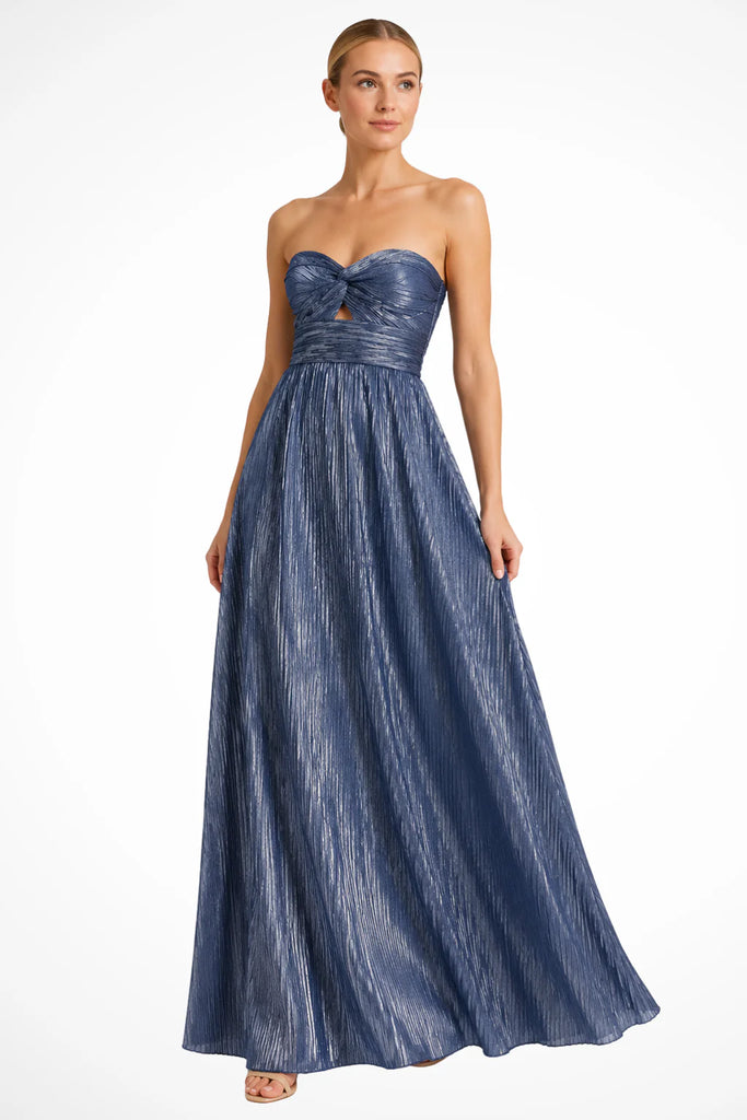 strapless twist front pleated swing maxi dress SOLY HUX Women's Twist Front Strapless Tube Dress Tie Backless High Split  Vacation Maxi Dresses Solid Cadet Blue X-Small at Amazon Women's Clothing  store