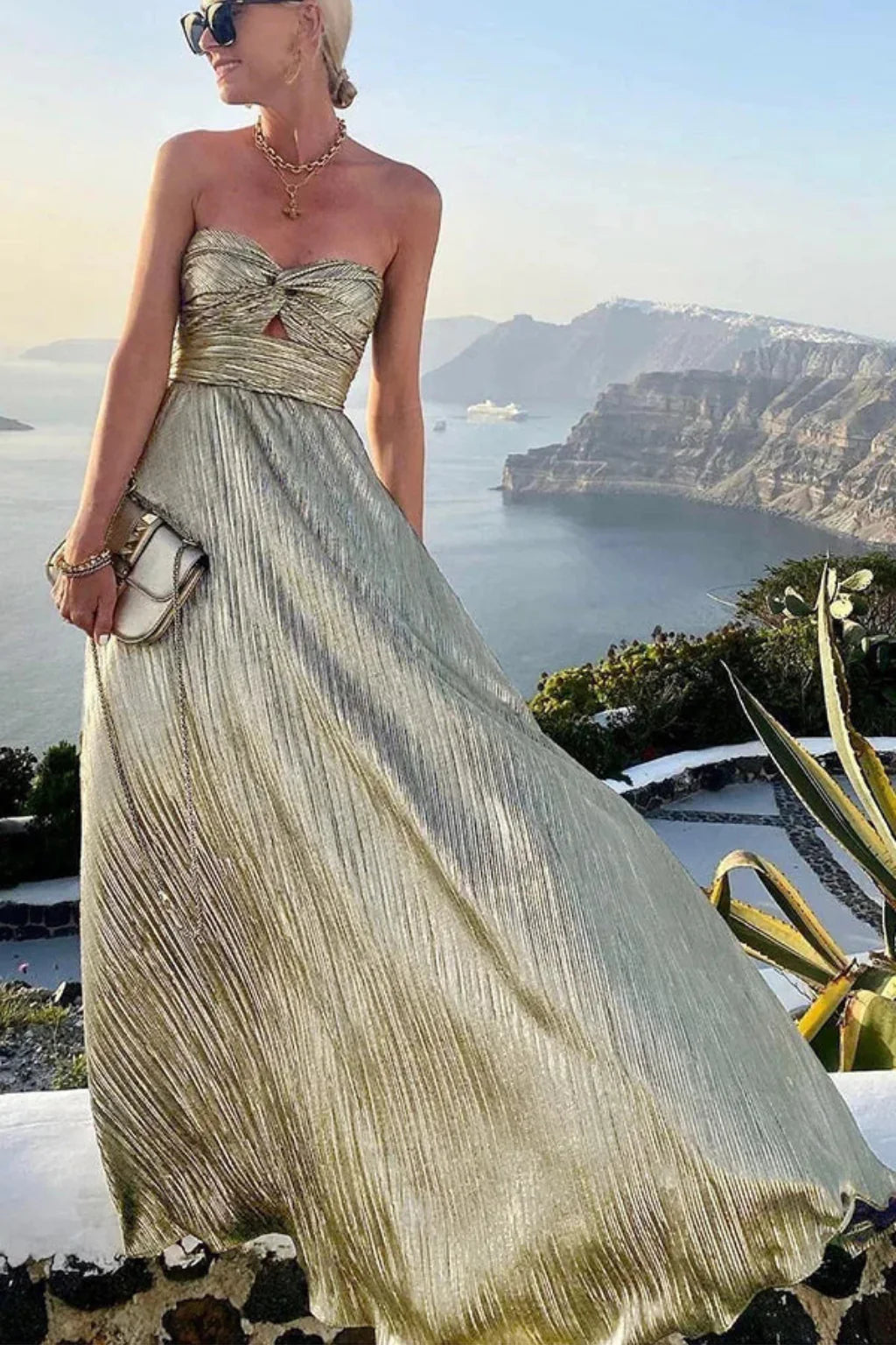 strapless twist front pleated swing maxi dress SOLY HUX Women's Twist Front Strapless Tube Dress Tie Backless High Split Vacation Maxi Dresses Solid Cadet Blue X-Small at Amazon Women's Clothing store
