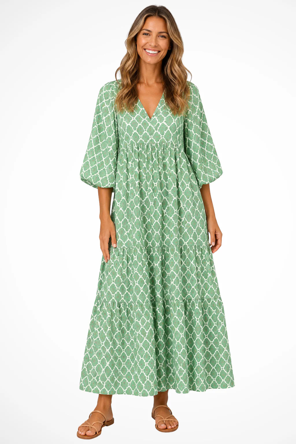 2XL / Green and White